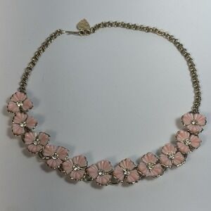 Necklace Vintage Gold Tone Lucite Cherry Blossom Pink 1960s Gorgeous Condition